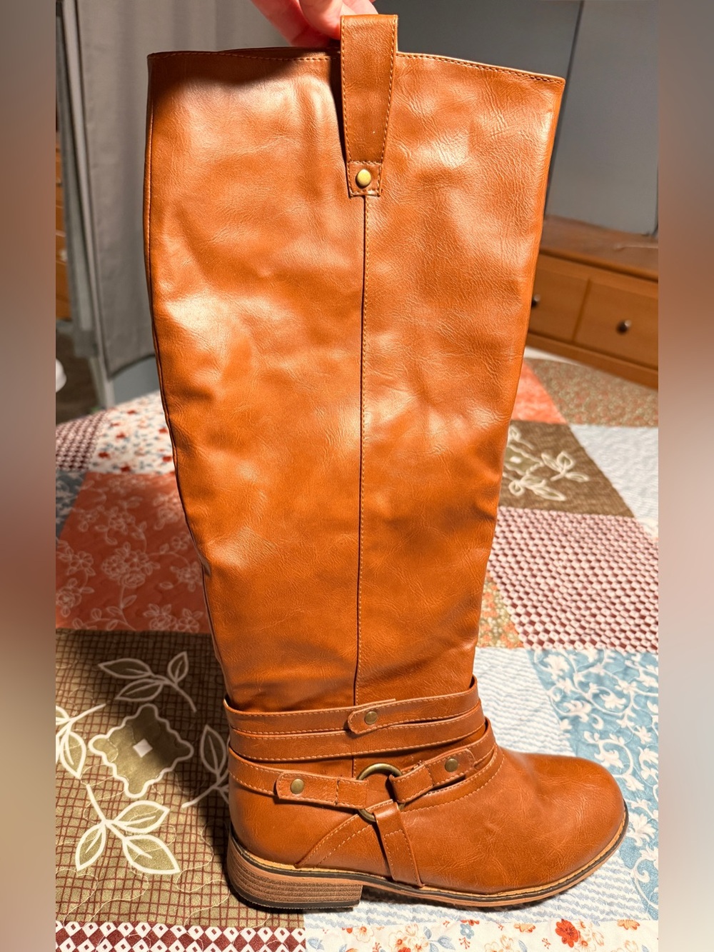 Journee Collection Tan Riding Boots - Picture 4 of 6